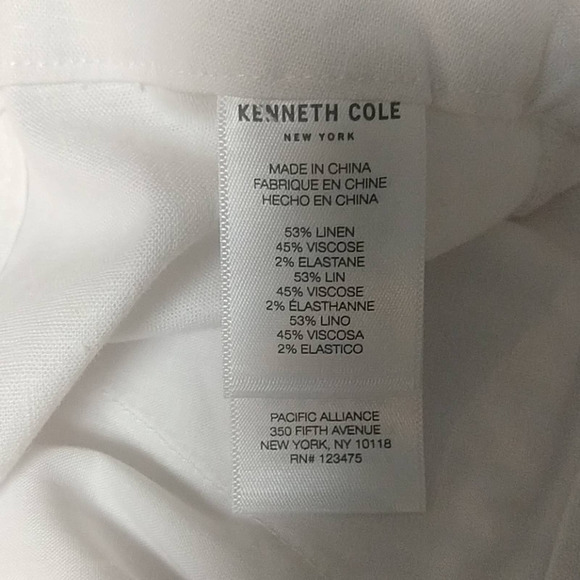 Linen Kenneth Cole NY Flat Front Linen Shorts 16 - Picture 3 of 8